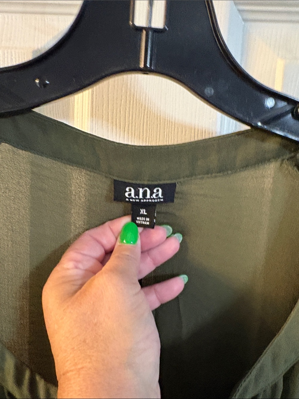 a.n.a Olive Green V-Neck Tank Top